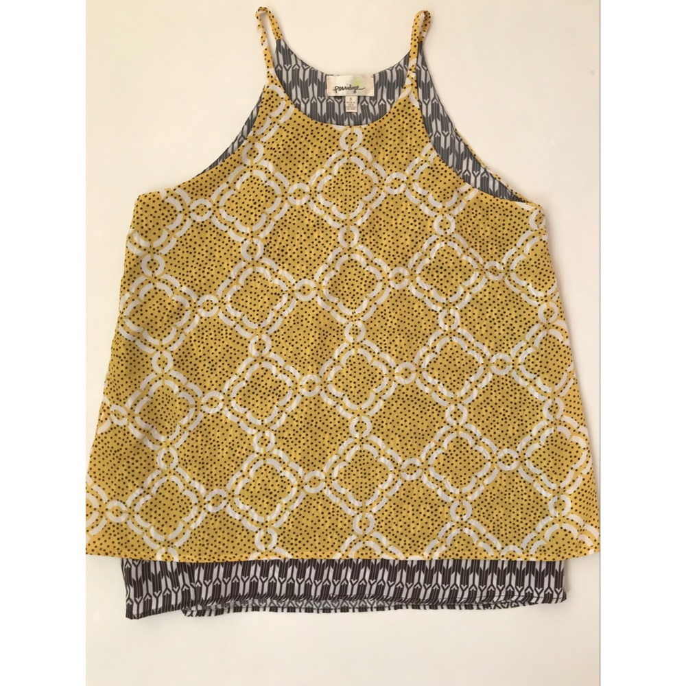 Anthropologie Women’s Porridge Lemon Swing Spaghetti Strap Tank Size Small